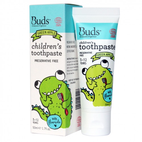 Buds Children's Toothpaste 50ml (3 - 12 Year) - Green Apple
